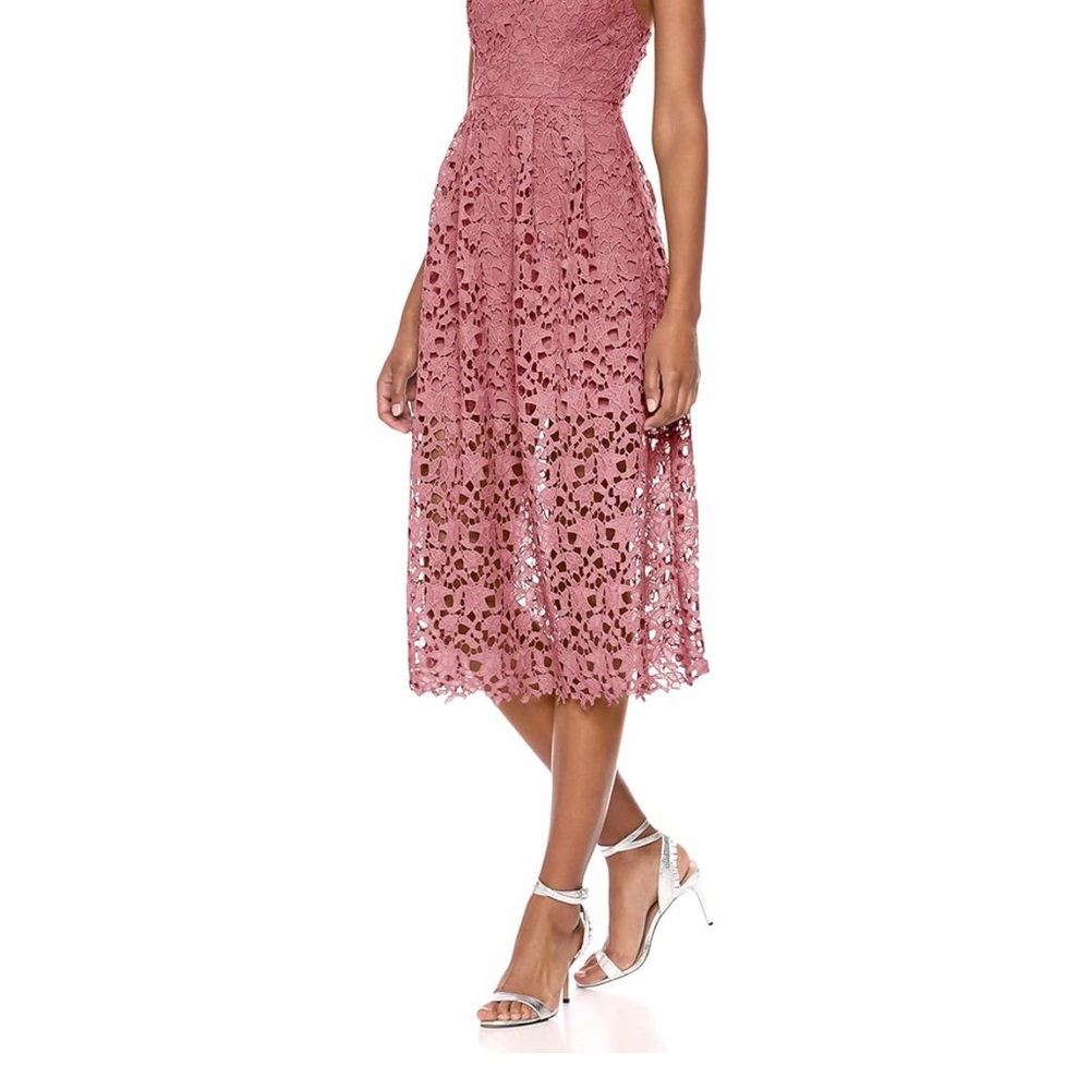 ASTR Elegant Lace Midi Dress in Pink SIZE S - Picture 2 of 14